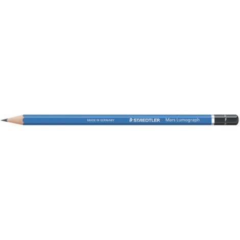 Staedtler Mars Lumograph – Matita in grafite con fusto esagonale, incredibilmente resistente alla rottura, gradazione F – Prezzo singolo, ord. minimo 12pz – 100-F