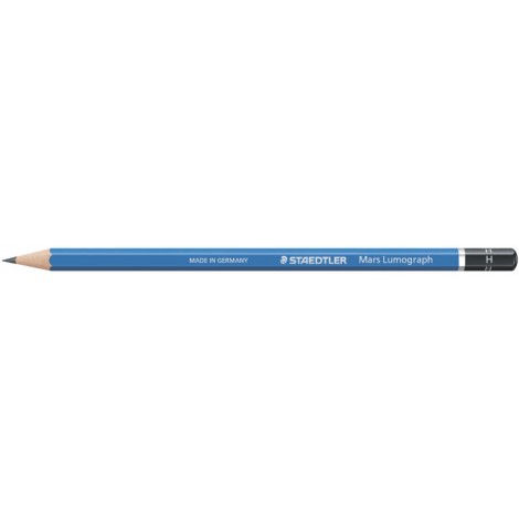 Staedtler Mars Lumograph – Matita in grafite con fusto esagonale, incredibilmente resistente alla rottura, gradazione H – Prezzo singolo, ord. minimo 12pz – 100-H