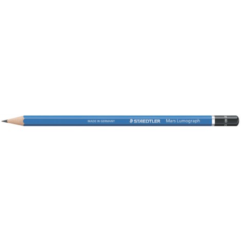 Staedtler Mars Lumograph – Matita in grafite con fusto esagonale, incredibilmente resistente alla rottura, gradazione B – Prezzo singolo, ord. minimo 12pz – 100-B