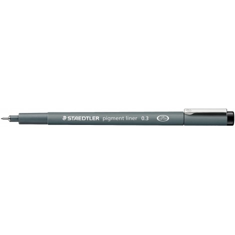 Staedtler Pigment Liner 308 – Pennarello con puntale in metallo ideale per tracciare con righe e squadre, cancellabile su carta da lucido, tratto 0,3mm, colore nero - Prezzo singolo, ord. minimo 10pz - 308 03-9