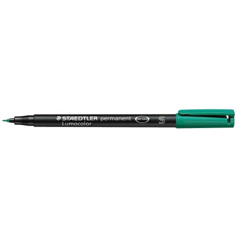 Staedtler Lumocolor 313-5 - Marcatore permanente con inchiostro a base d`alcool, punta sintetica, tratto 0,4mm, colore verde  - Prezzo singolo, ord. minimo 10pz - 313-5