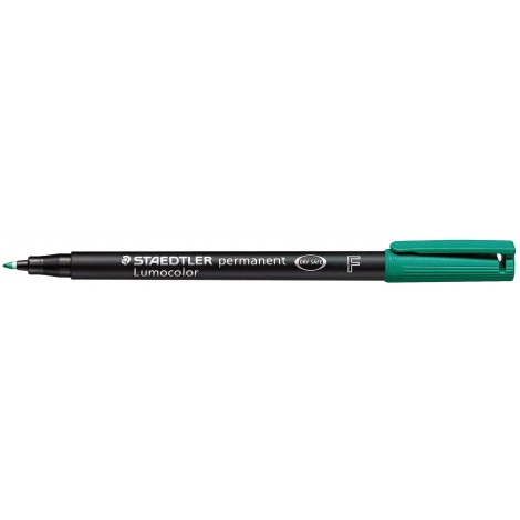 Staedtler Lumocolor 318-5 –  con inchiostro a base d`alcool, punta sintetica, tratto 0,6mm, colore verde - Prezzo singolo, ord. minimo 10pz - 318-5