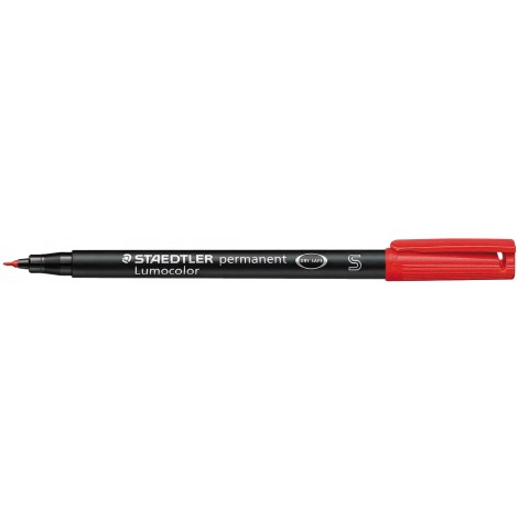 Staedtler Lumocolor 313-2 - Marcatore permanente con inchiostro a base d`alcool, punta sintetica, tratto 0,4mm, colore rosso - Prezzo singolo, ord. minimo 10pz - 313-2