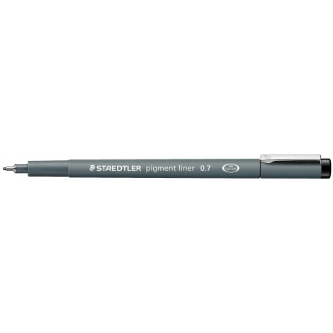 Staedtler Pigment Liner 308 – Pennarello con puntale in metallo ideale per tracciare con righe e squadre, cancellabile su carta da lucido, tratto 0,7mm, colore nero- Prezzo singolo, ord. minimo 10pz - 308 07-9