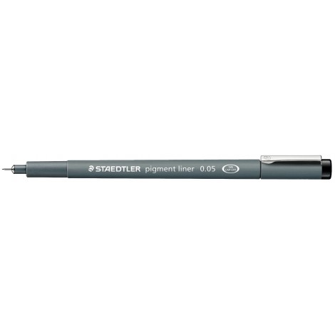 Staedtler Pigment Liner 308 – Pennarello con puntale in metallo ideale per tracciare con righe e squadre, cancellabile su carta da lucido, tratto 0,5mm, colore nero - Prezzo singolo, ord. minimo 10pz - 308 005-9