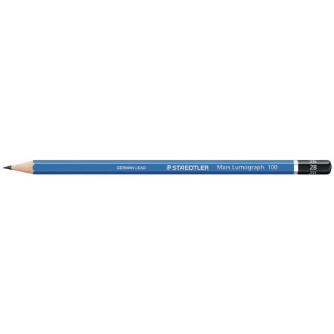 Staedtler Mars Lumograph - Matita in grafite con fusto esagonale, incredibilmente resistente alla rottura, gradazione 2B - Prezzo singolo, ord. minimo 12pz - 100-2B