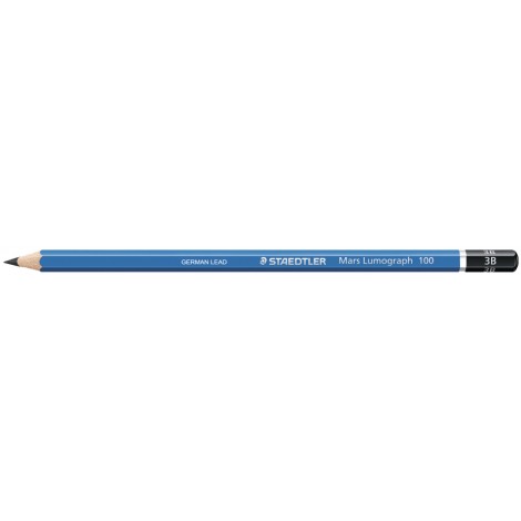 Staedtler Mars Lumograph - Matita in grafite con fusto esagonale, incredibilmente resistente alla rottura, gradazione 3B - Prezzo singolo, ord. minimo 12pz - 100-3B