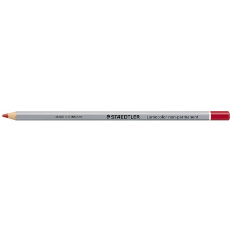Staedtler Matita vetrografica per marcare in modo cancellabile, mina compatta idrosolubile, colore rosso - Prezzo singolo, ord. minimo 12pz - 108-2