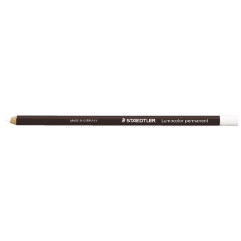 Staedtler Matita vetrografica per marcare in modo indelebile, mina morbida resistente all`acqua, colore bianco - Prezzo singolo, ord. minimo 12pz - 108 20-0