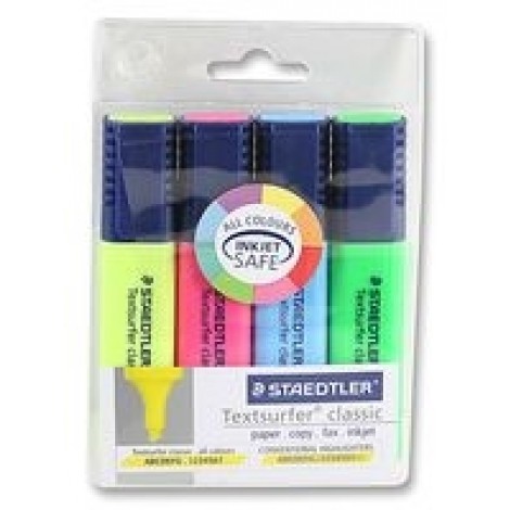 Staedtler Evidenziatore TEXTSURFER, punta a scalpello, tratto 5mm, colori assortiti  - 364 WP4
