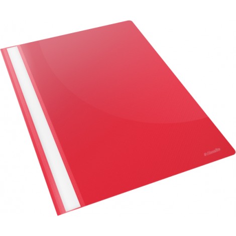 Esselte Vivida - Cartellina in PPL con fastener (meccanismo a 2 linguelle piatte di 8cm con pressino in plastica), copertina trasparente antiriflesso ed etichetta longitudinale estraibile, capacita` 160 fogli, colore rosso - Prezzo singolo, ord. minimo 25pz