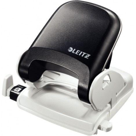 Leitz 5005 Nexxt – Perforatore 2 fori in metallo ed impugnatura in plastica con metal rim, passo 80mm, foro di Ø 5,5mm – 1pz –  5005-03-95