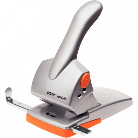 Rapid Heavy Duty HDC65 - Perforatore 2 fori in metallo e plastica ABS, impugnatura ergonomica, base antiscivolo, passo 80mm, foro di Ø 5,5mm - 1pz - 20922603