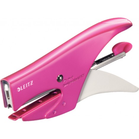 Leitz WOW 5547 - Cucitrice a pinza in metallo, punto chiuso, caricamento posteriore, profondita` di cucitura 49,5mm, utilizza punti 6/4 - 1pz - 5547-20-23
