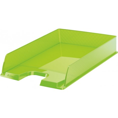 Esselte Vaschetta portacorrispondenza EUROPOST, impilabile in linea o a sbalzo in 3 posizionit, colore verde trasparente - 623597