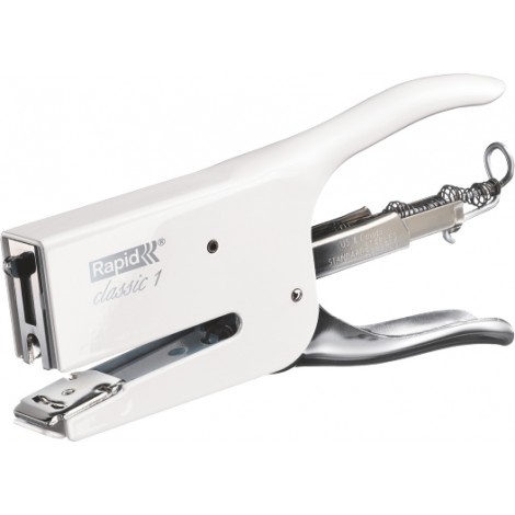 Rapid Retro Classic K1 - Cucitrice a pinza in metallo, ribattitore regolabile, punto chiuso o aperto, caricamento posteriore, profondita` di cucitura 56mm, utilizza punti 24/6-8 e 26/6-8 - 1pz - 5000491