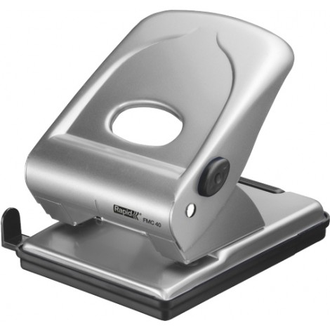 Rapid FMC40 - Perforatore 2 fori in metallo, impugnatura bloccabile, passo 80mm, foro di Ø 5,5mm - 1pz - 21835602