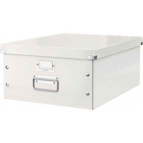 Leitz Click&Store - Scatola archivio impilabile con coperchio e maniglia, 36,9x20cm, dorso 48,2cm, colore bianco - 1pz - 60450001