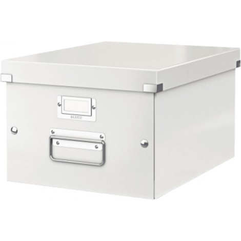 Leitz Click&Store - Scatola archivio impilabile con coperchio e maniglia, dorso 28,1cm, colore bianco - 1pz - 60440001