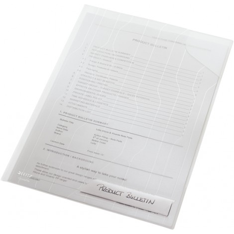 Leitz Buste COMBIFILE a L in PPL forate con etichetta personalizzabile, finitura liscia, formato utile 22x30cm, confezione da 5pz - 47260003
