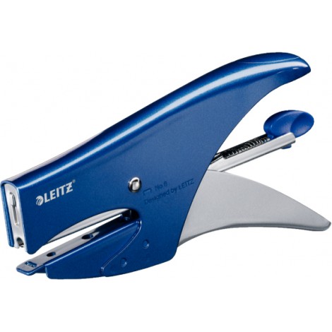 Leitz 5547 - Cucitrice a pinza in metallo, punto chiuso, caricamento posteriore, profondita` cuictura 49,5mm, utilizza punti 6/4 - 1pz - 55470033