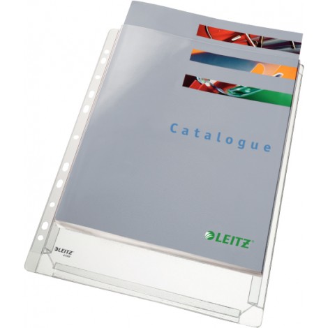 Leitz Buste Premium Expanding in PVC a soffietto forate, finitura antiriflesso, formato utile 22x30cm, piega espansibile fino a 20mm, confezione da 10pz - 47561003