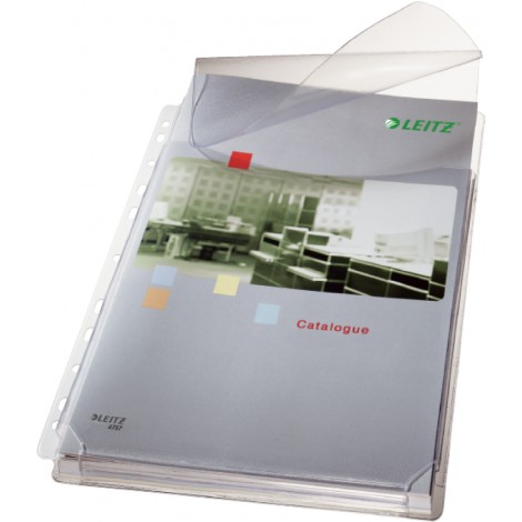 Leitz Buste Premium Expanding in PVC a soffietto forate, finitura antiriflesso, formato utile 22x30cm, piega espansibile fino a 20mm e protezione antistrappo, confezione da 5pz - 47573003