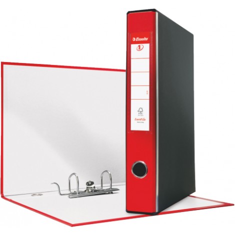 Esselte Registratore protocollo Eurofile G54 d.5 cm rosso con portaetichetta sul dorso – 1pz – 390754160