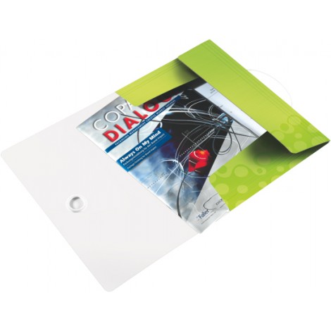 Leitz Wow – Cartellina in PPL a 3 lembi con elastico, formato 23x32cm, dorso 8mm, colore verde metallizzato  – 1pz – 45990154
