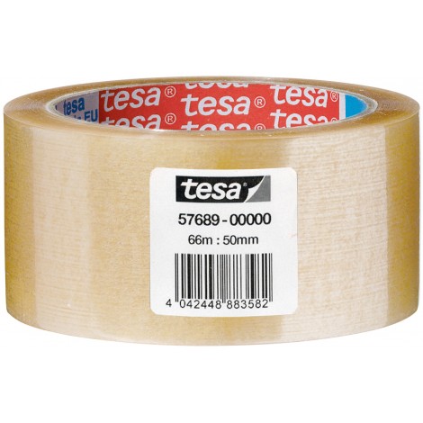 Tesa Nastro imballo silenzioso BASIC con adesivo HOT MELT, 50mm x 66m, colore trasparente - 57689