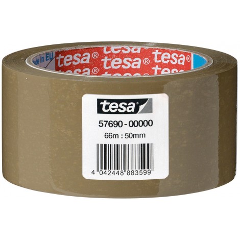 Tesa Nastro imballo silenzioso BASIC con adesivo HOT MELT, 50mm x 66m, colore avana – 57690-00000-01