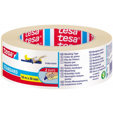 Tesa Nastro per schermatura in carta semi-crespata, rimovibile senza residui, 38mm x 50m, colore beige - Prezzo singolo, ord. minimo 8pz - 05088-00000-02