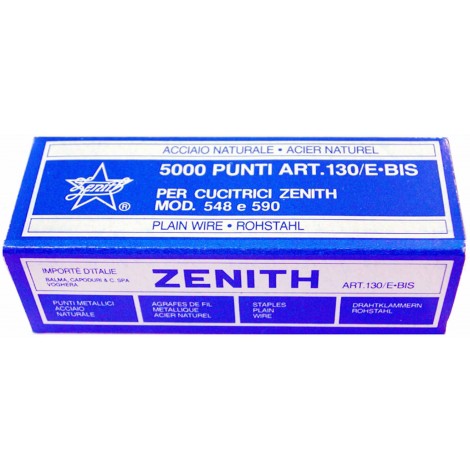 Zenith 6/4 130/E bis - Punti per cucitrici - Scatola 5000 punti in filo metallico, lunghezza gamba 4mm per cuicre fino a 15 fogli - Prezzo singolo, ord. minimo 10pz - 311301405