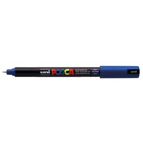 Uni Posca Pen PC1M – Marcatore permanente a tempera con inchiostro pigmentato a base d`acqua, punta 0,7mm, colore blu – 1pz – M PC1MR B