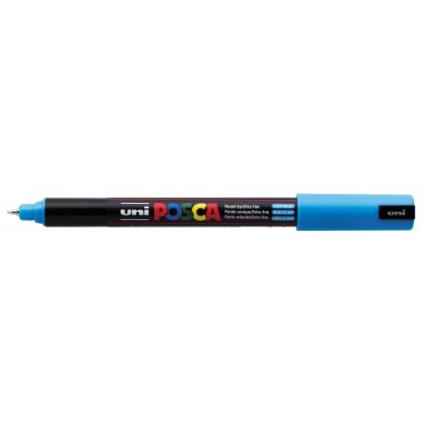 Uni Posca Pen PC1M – Marcatore permanente a tempera con inchiostro pigmentato a base d`acqua, punta 0,7mm, colore azzurro – 1pz – M PC1MR AZ