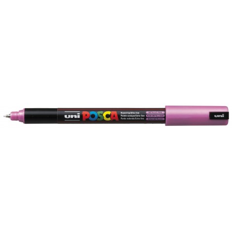 Uni Posca Pen PC1M – Marcatore permanente a tempera con inchiostro pigmentato a base d`acqua, punta 0,7mm, colore rosa metallico – 1pz – M PC1MR RAM