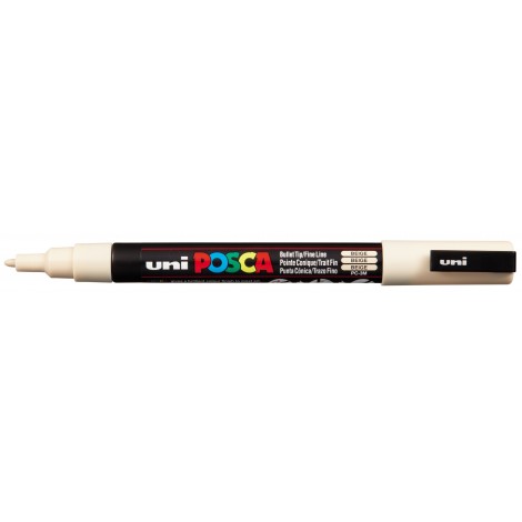 Uni Posca PC3M – Marcatore permanente a tempera con inchiostro pigmentato a base d`acqua, punta 1,3mm, colore beige – 1pz – M PC3M BG