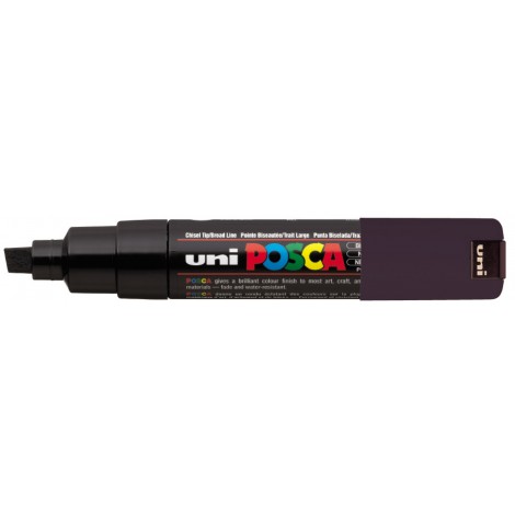 Uni Posca PC8K – Marcatore permanente a tempera con inchiostro pigmentato a base d`acqua, punta 8mm, colore nero – 1pz – M PC8K N