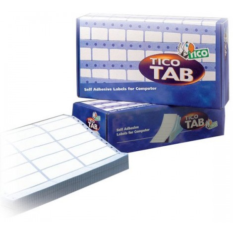 Tico 4.000 etichette permanenti opache a modulo continuo 151gr, 72x36,2mm, 8 etichette per 500 fogli - 1pz
