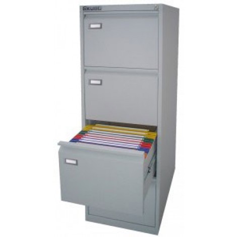 Bertesi Classificatore metallico KUBO, 4 cassetti, con maniglie e chiusura centralizzata, 2 chiavi, colore grigio
