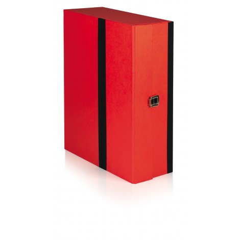 Brefiocart Scatola archivio con chiusura metallica, 27x38cm, dorso 12cm, colore rosso – prezzo singolo, ord. minimo 10pz – 0203752/RO