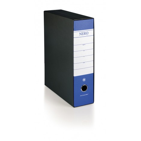 Brefiocart Registratore commerciale Nero& d. 8cm blu scuro dotato di foro di presa - 1pz