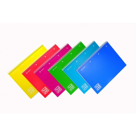 Blasetti One Color – Maxi quaderno – Spiralato con copertina in PPL e fori laterali per archivio, 22,2x29,7cm, 1R righe – 1pz