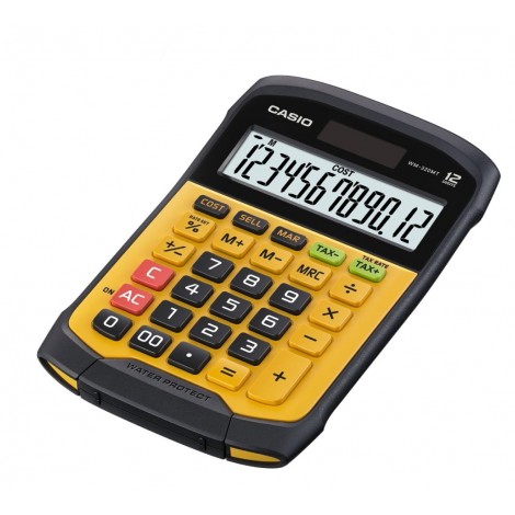 Casio Calcolatrice da tavolo WM 320MT, display 12 cifre, waterproof, colore giallo