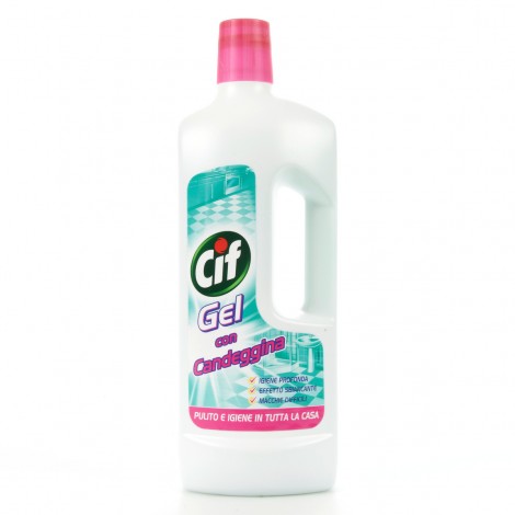 Cif Gel con candeggina, igiene profonda, effetto smacchiante, rimuove le macchie difficili, pulito ed igiene in tutta la casa, 750ml