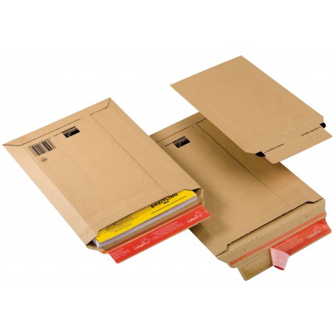Colompac Buste in cartone A3, per spedizioni, dimensioni interne 340x500mm, adattabile in altezza fino a 50mm, colore marrone - 20pz