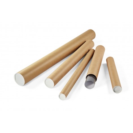 Colompac Tubo in cartone A1+, con tappo di sicurezza, dimensioni interne 750x50mm, diametro 8cm, colore marrone - 10pz