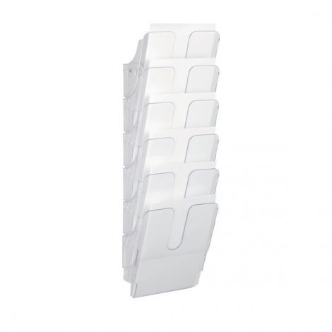 Durable Flexi-Plus - Portadepliant da parete, 6 scomparti, formato A4, 24,7x74,5x10cm  - 1700008401