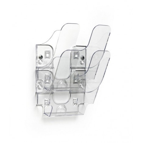 Durable Flexi-Plus Portadepliant da parete, 2 scomparti, formato A5, 18x25x10,5cm