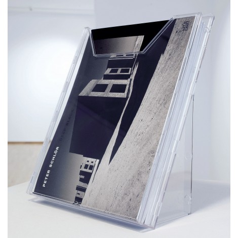 Durable Portadepliant da parete e da tavolo, 1 scomparto, formato A4 orizzontale, estendibile, 24,2x29,1x16,2cm - 8578-19
